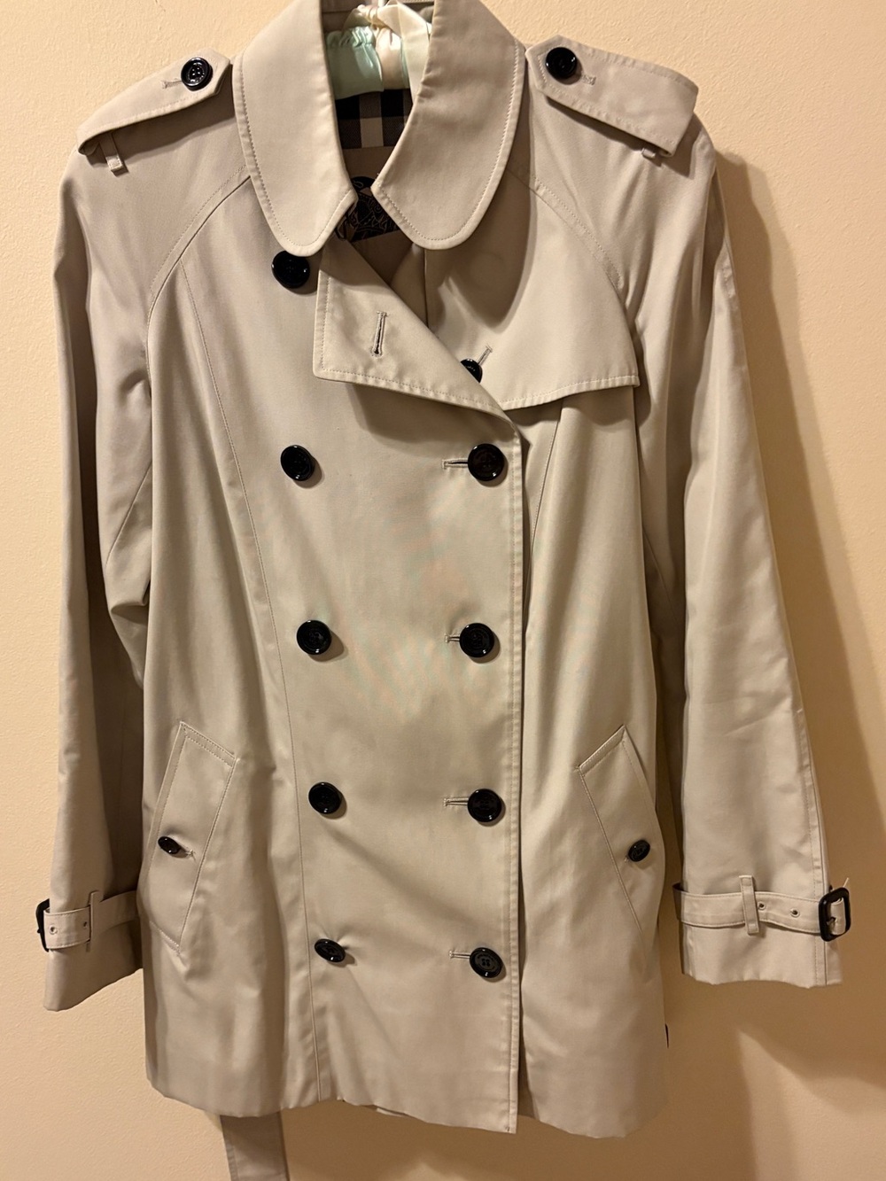 Classic Burberry Women's Beige Double-Breasted Trench Coat US Sz 4